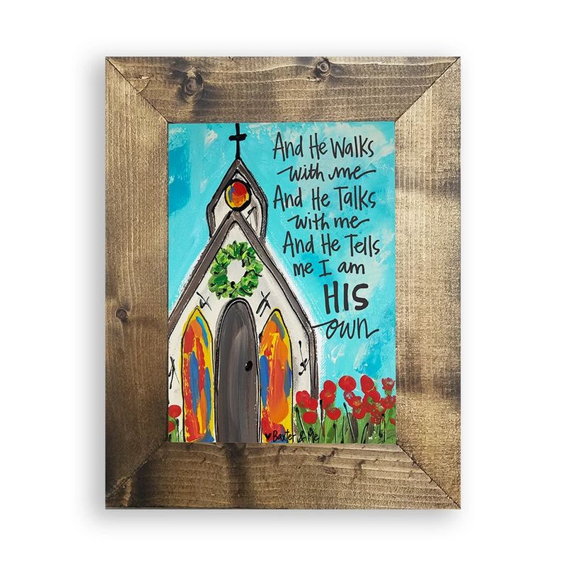 HE WALKS WITH ME FRAMED ART 8 X 10