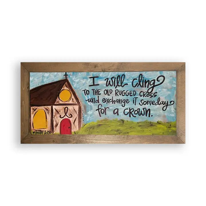 THE OLD RUGGED CROSS FRAMED ART 12 X 24