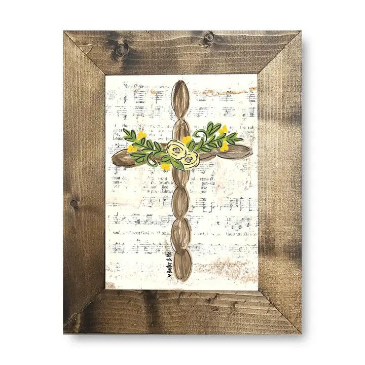 BROWN CROSS FRAMED ART 8 X 10