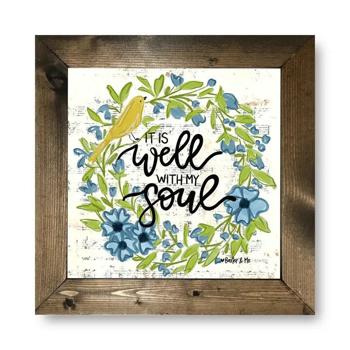IT IS WELL YELLOWBIRD FRAMED ART 12 X 12