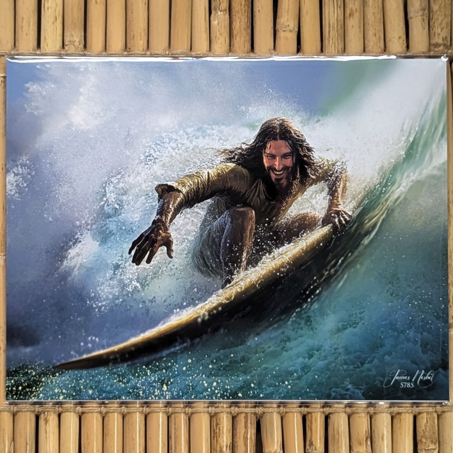 JESUS SURFING ARTIST PRINT, Size: 8.5" x 11"
