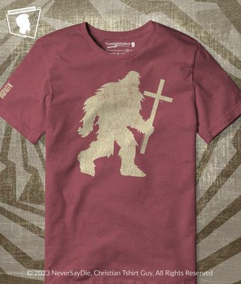 BIG FOOT CROSS GIANT SASQUATCH BRICK RED VINTAGE