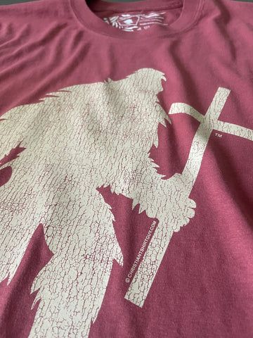 BIG FOOT CROSS GIANT SASQUATCH BRICK RED VINTAGE