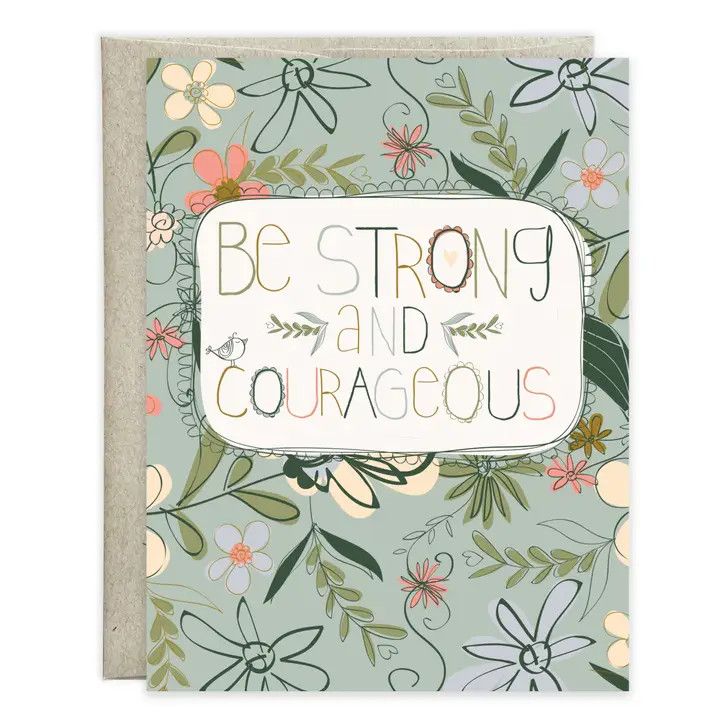 COURAGEOUS FLORAL W/SCRIPTURE THINKING OF YOU CARD #212-7476