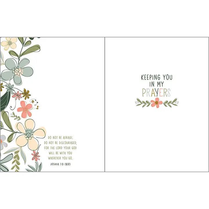 COURAGEOUS FLORAL W/SCRIPTURE THINKING OF YOU CARD #212-7476