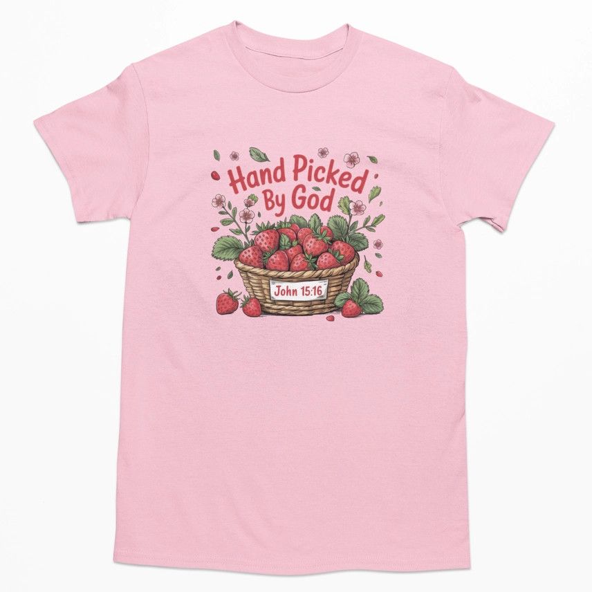 HAND PICKED BY GOD PINK TEE YOUTH, Size: 2T