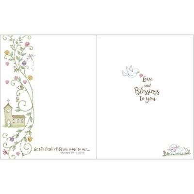 BAPTISM CROSS W/SCRIPTURE RELIGIOUS CARD #212-7294