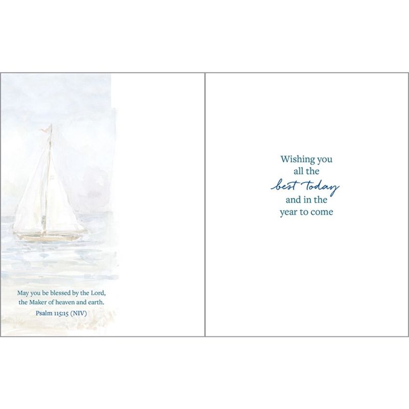 SAILBOATS AND GULLS BIRTHDAY W/SCRIPTURE CARD #212-7415