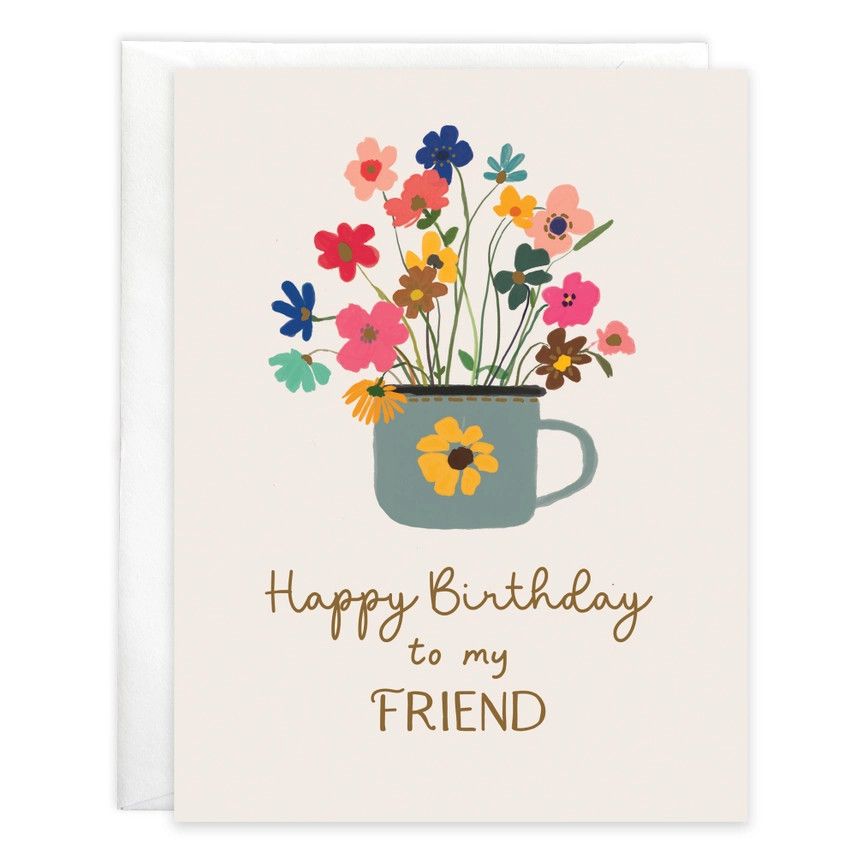 CUP OF FLOWERS BIRTHDAY GREETING CARD #212-6626