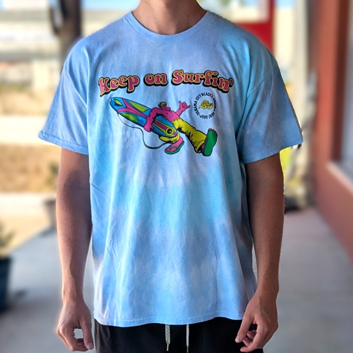 MS KEEP ON SURFIN LIGHT BLUE TIE DYE