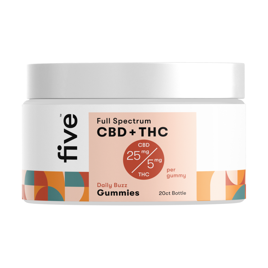 Five CBD, Gummies, Daily Buzz, 25/5mg, 20ct