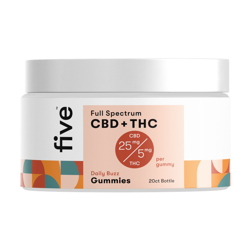 Five CBD, Gummies, Daily Buzz, 25/5mg, 20ct