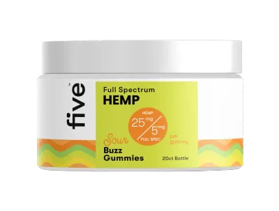 Five CBD, Gummies, Daily Buzz, Sour, 25/5mg, 20ct