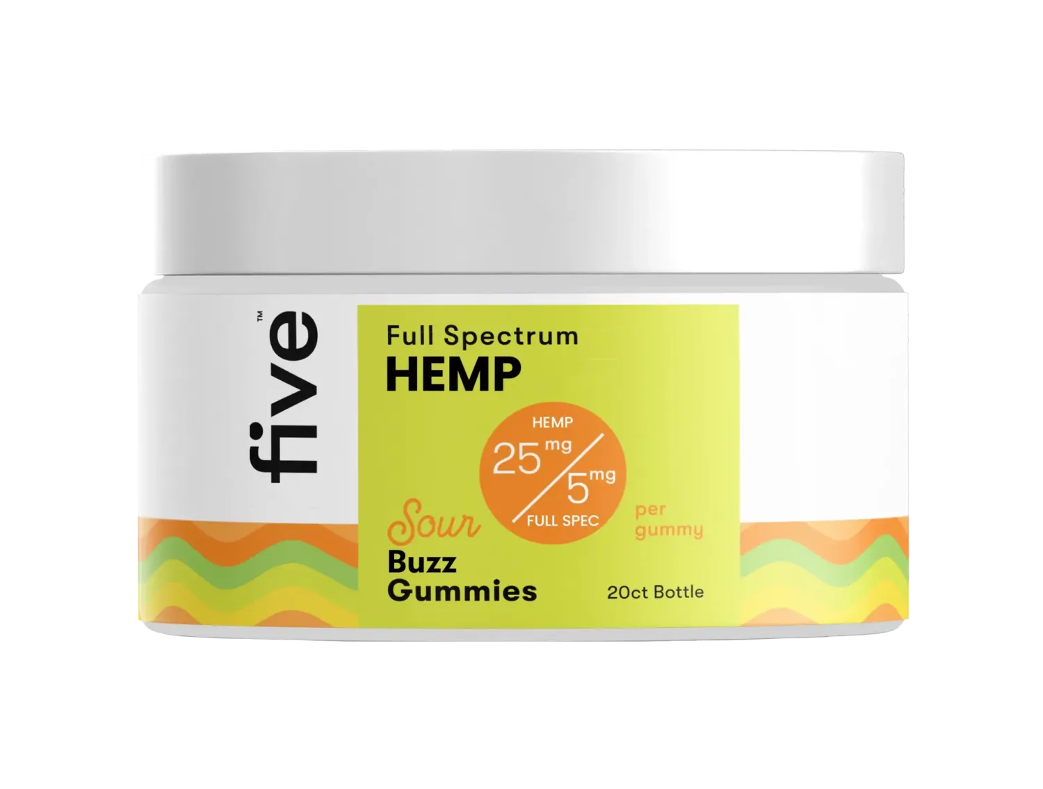 Five CBD, Gummies, Daily Buzz, Sour, 20ct