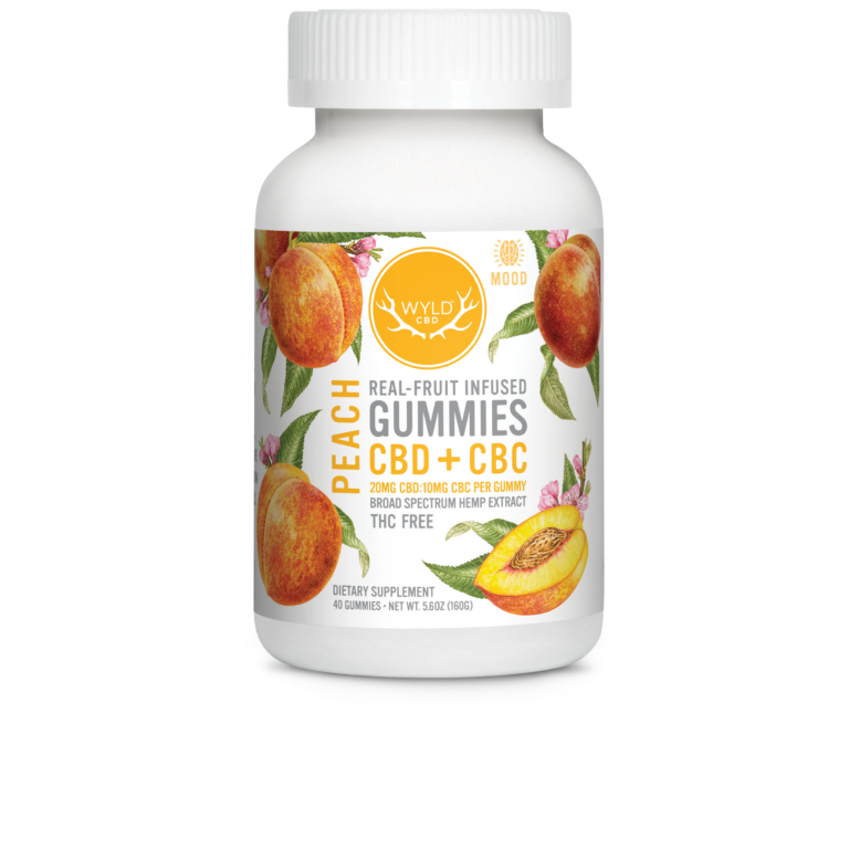 Wyld, Gummies, CBD+CBC, Peach, 40ct