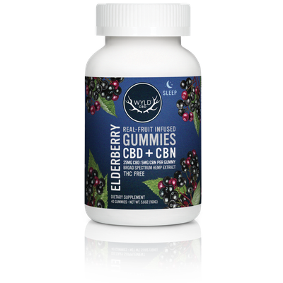 Wyld, Gummies, CBD+CBN, Elderberry, 40ct