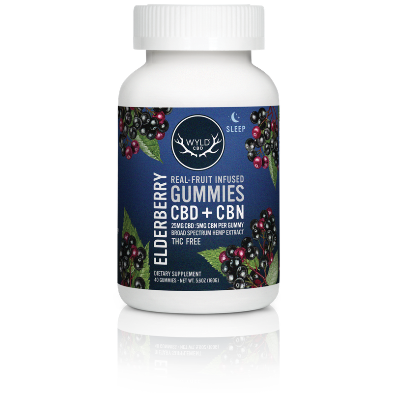 Wyld, Gummies, CBD+CBN, Elderberry, 40ct