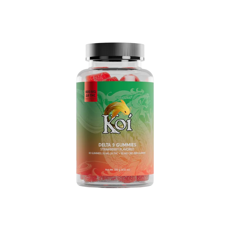 Koi, Gummies, CBD+D9, Strawberry, 60ct