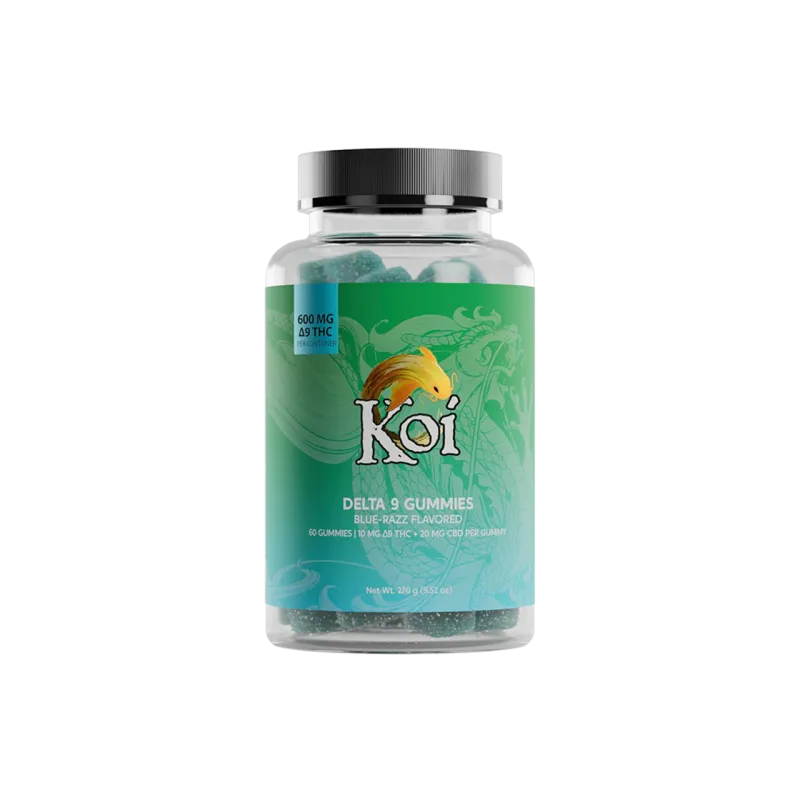 Koi, Gummies, CBD+D9, Blue-Razz, 60ct
