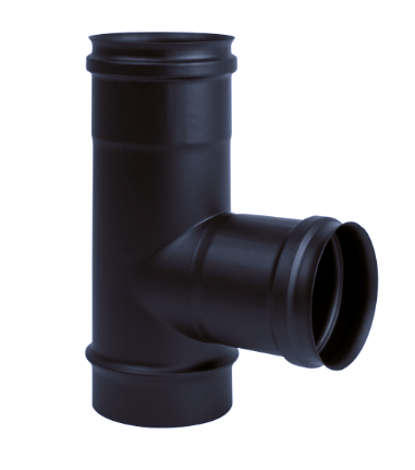 Inox T-stuk 90 graden + dop