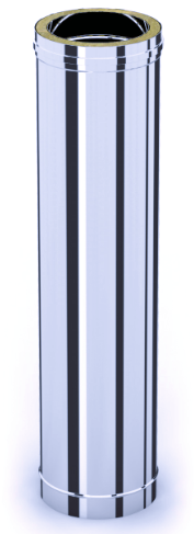 Dubbelwandige geïsoleerde buis lengte 100cm.
Binnendiameter 100mm/buitendiameter 150mm.