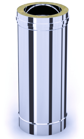 Dubbelwandige geïsoleerde buis lengte 50cm.
Binnendiameter 100mm/buitendiameter 150mm.