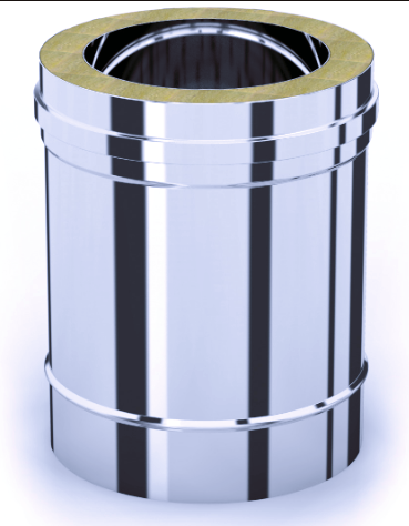 Dubbelwandige geïsoleerde buis lengte 25cm.
Binnendiameter 100mm/buitendiameter 150mm.