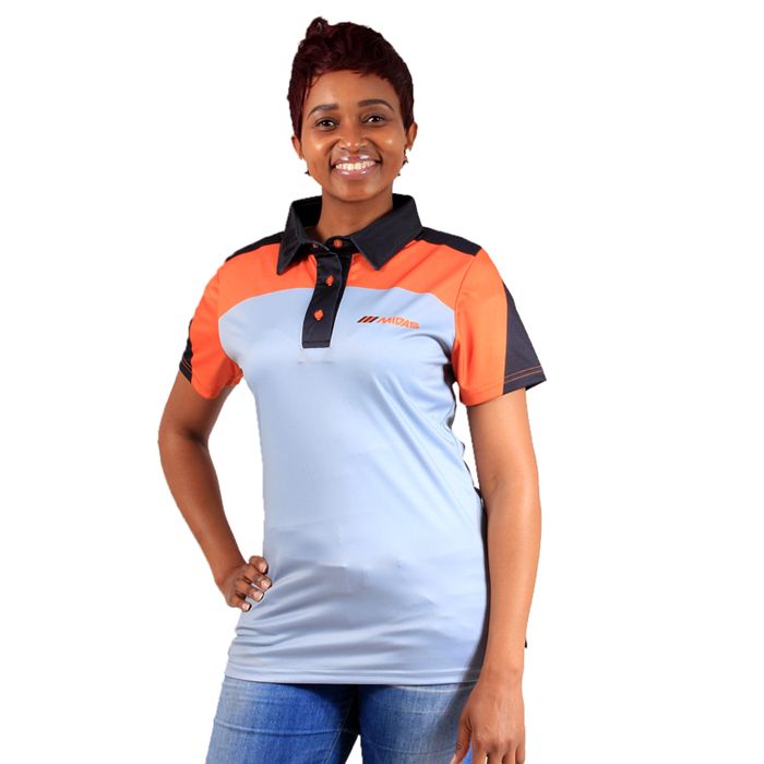 Ladies Grey Needle Square Golf Shirt