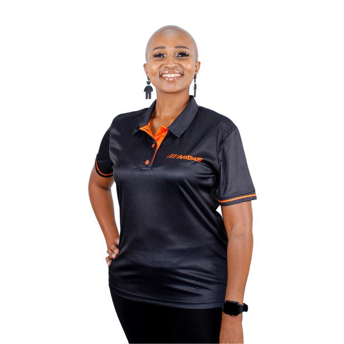 Ladies Needle Drop Golf Shirt - Black