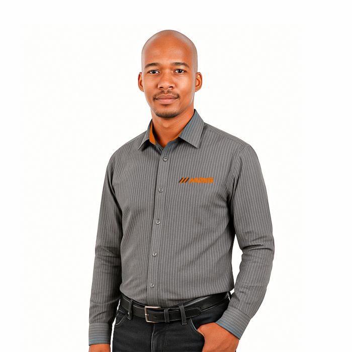 Men's Charcoal Pinstripe Lounge Shirt Long Sleeve