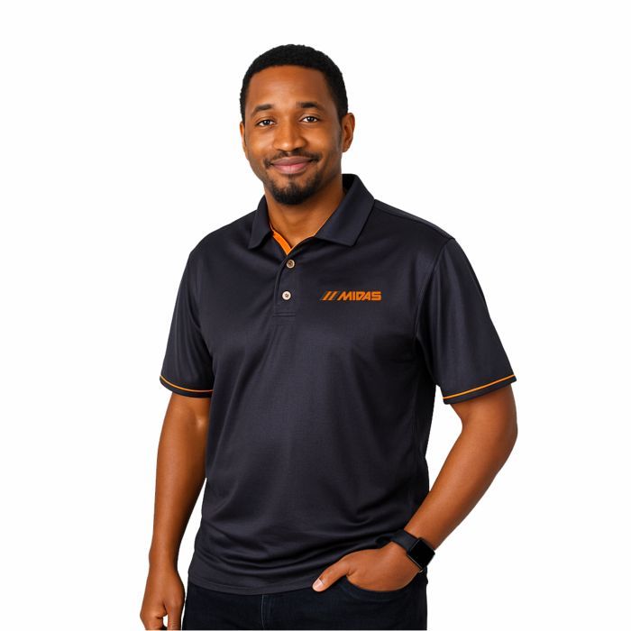 Men's Needle Drop Golf Shirt - Black