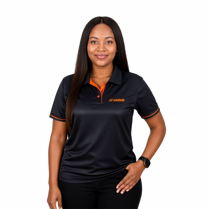 Ladies Needle Drop Golf Shirt - Black