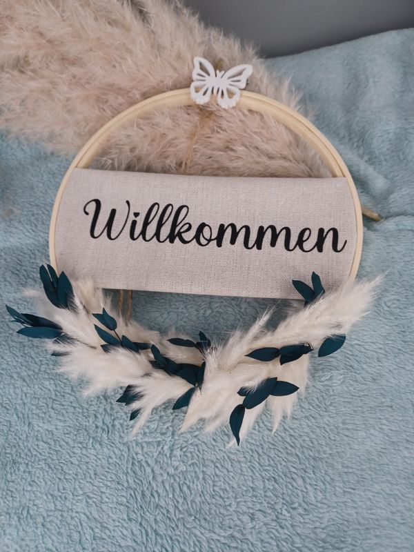 Trockenblumen Ring "Willkommen"