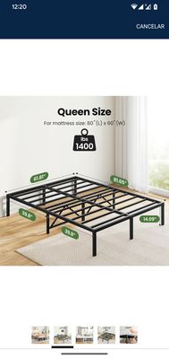 Cama Queen Metal Queen Bed Metal new