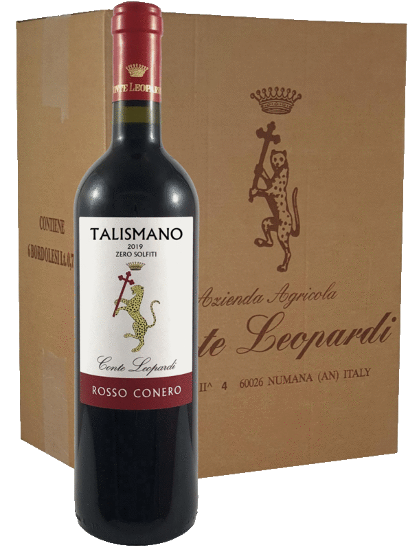 TALISMANO Rosso Conero 2019
- Prodotto SENZA SOLFITI ! -
Confezione da 6 bottiglie TALISMANO Rosso Conero 2019
- Prodotto SENZA SOLFITI ! -
Confezione da 6 bottiglie