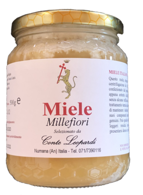 MIELE Millefiori Conte Leopardi
- Barattolo da 500 GR MIELE Millefiori Conte Leopardi
- Barattolo da 500 GR