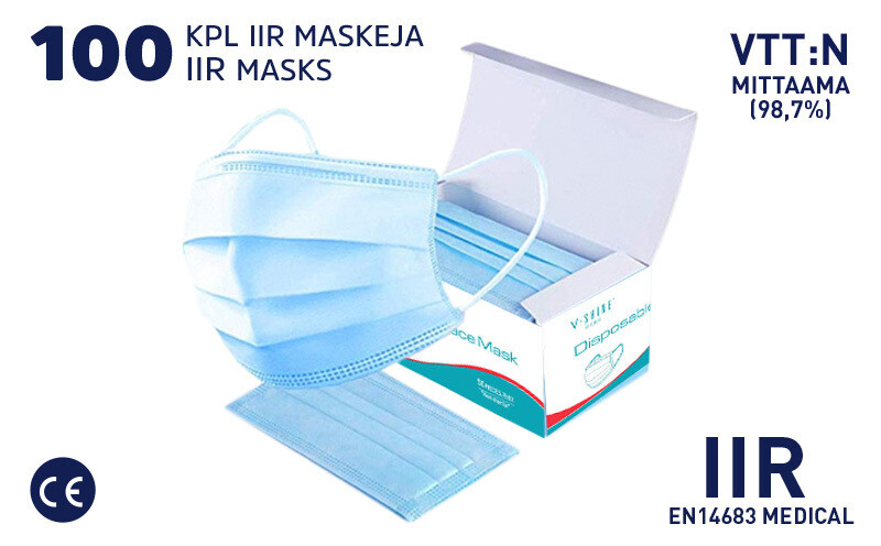 IIR SUOJAMASKI - 100 KPL IIR SUOJAMASKI - 100 KPL