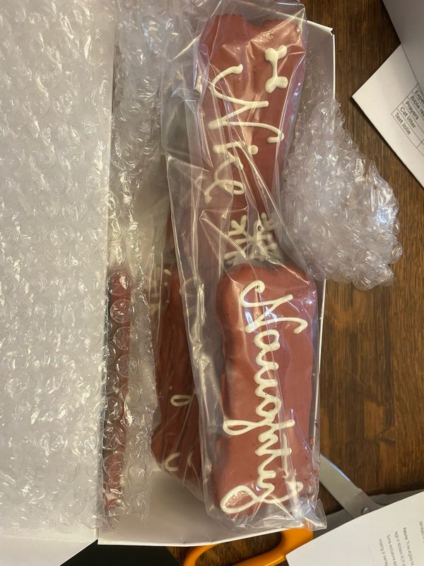 Naughty And Nice Cookie Bones For Dogs.