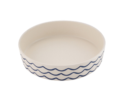 Beco Classic Bamboo Cat Bowl - Ocean Waves