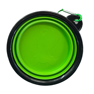 Portable Collapsible Bowl with Clip, Colour: Green