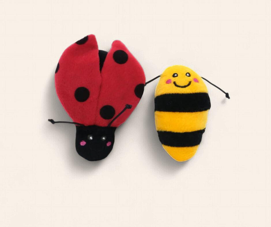 ZippyClaws Ladybug And Bee Cat Toy 2pk