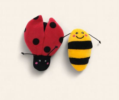 ZippyClaws Ladybug And Bee Cat Toy 2pk