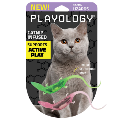 Playology - 2pk Lizards With Bugs Cat Toy