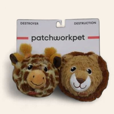 Patchwork Pricklet Zoo Duo Giraffe &amp; Lion