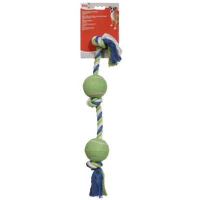 Dogit Rope Toy Tennis Ball Multi 3 knot 2 ball - 61cm
