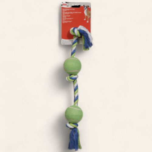 Dogit Rope Toy Tennis Ball Multi 3 knot 2 ball - 61cm