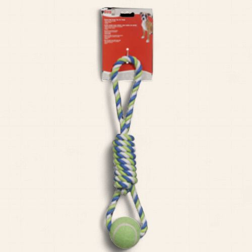 Dogit Rope Toy Tennis Ball Multi - 61cm