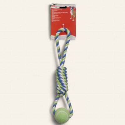 Dogit Rope Toy Tennis Ball Multi - 61cm