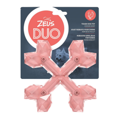 Zeus Duo Cross Bone Chicken Scent - Coral