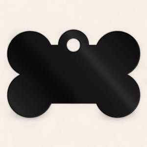 Pet Tag Bone Black